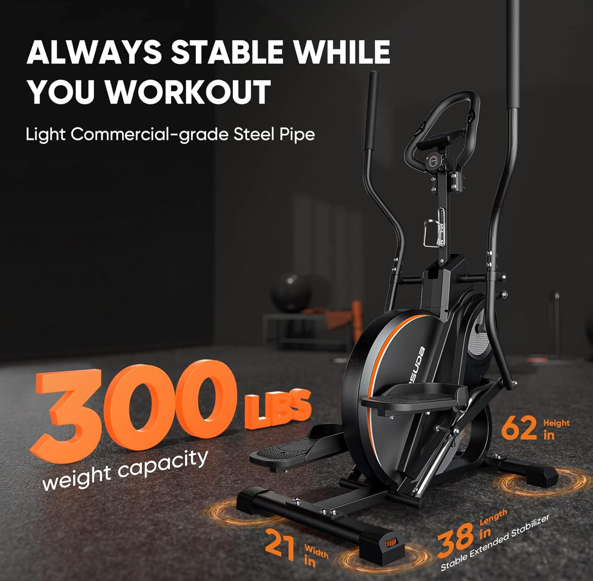 YOSUDA FitStep 3 en 1 – Elíptica, Stepper y Caminadora Compacta